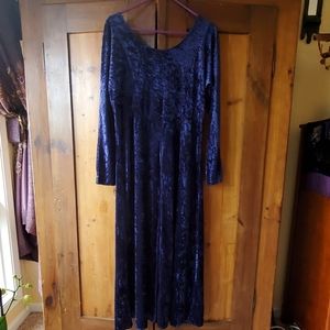 Royal Blue Velvet Maxi Dress - Goth, Cosplay, etc